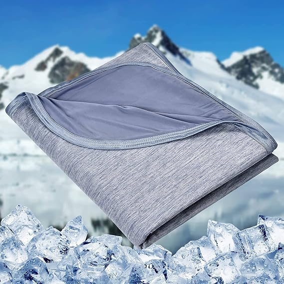 HOMFINE Cooling Blanket for Hot Sleepers King Size, Blue 108"x90"