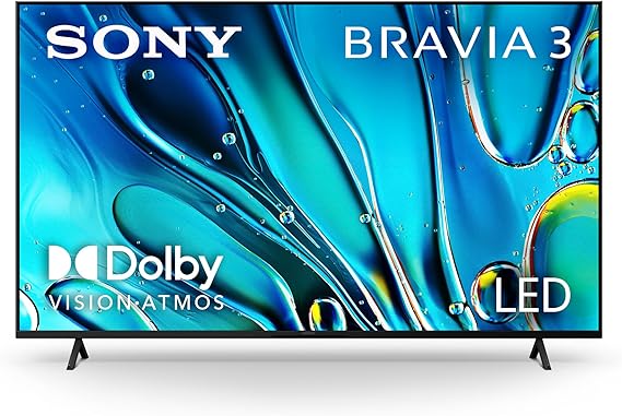 Sony 65 Inch BRAVIA 3 LED 4K HDR Smart Google TV (K-65S30) | Dolby Vision/Atmos, Exclusive Features for PlayStation5, 4K Processor X1, Triluminos Pro, 4K movie credits included