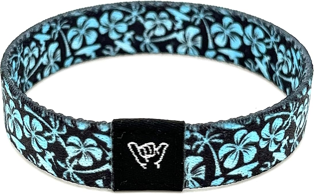 Hang Loose Bands - Coastal Surfer Beach Bracelet for Men, Women & Teens - Comfy Summer - Boho Reversible Wristband- Malibu Blue| Extra Small: 5.5" length (for petites & kids)