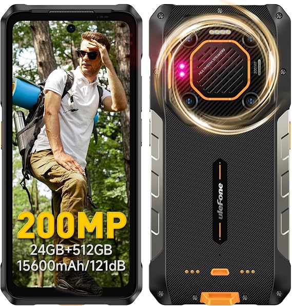 Ulefone Armor 26 Ultra 5G Rugged Smartphone, MTK Dimensity 8020 24GB+512GB, 200MP Quad Camera, 15600mAh(120W), 33W Dock Charging, 121dB Speaker, 6.78" FHD+ Corning Gorilla Screen, IP68/69K, Android 13
