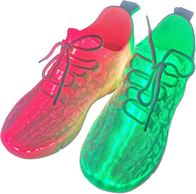 Fiber Optic LED Shoes for Women Men Light Up Sneakers for Adults, USB Charging Luminous Trainers Light up Shoes for Party, Rave, Night Club Women 14 / Men 12