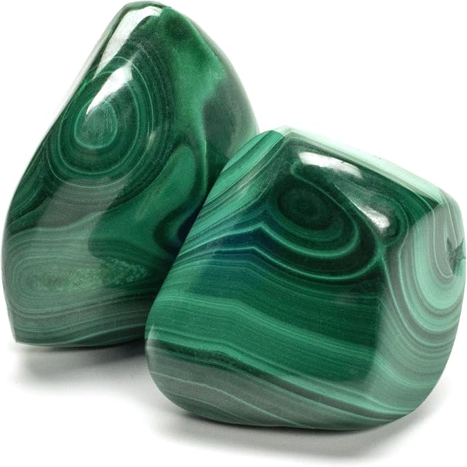 KALIFANO Tumbled Malachite Bundle - AAA+ Jewelry Grade Reiki Crystal Used for Protection and Positive Change - Piedras Caidas for Wicca/Healing (Family Owned)