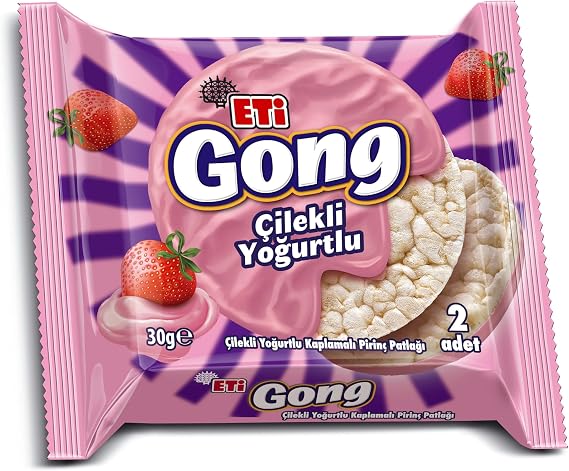 Eti Gong Çilekli Yoğurtlu Kaplamalı Pirinç Patlağı 30 g