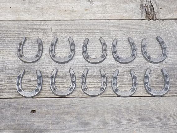 Small Cast Iron Horseshoes Crafts Home Decor, Horseshoe - Pack of 10