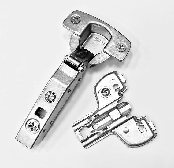 Hettich Euro 110 Soft Close Full Overlay Hinge & 0 mm Cam Face Frame Plate Combo (Hinge w/0mm Plate)