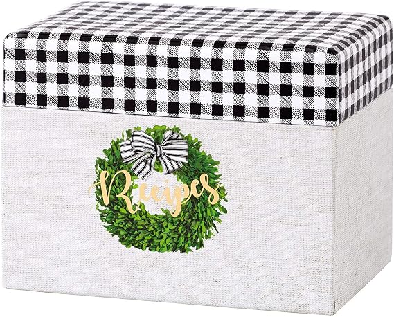 C.R. Gibson Blank Recipe Card Organizer Box, 4.25'' W x 4.8'' H x 6.5'' L