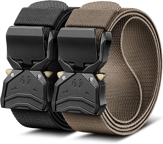 BULLIANT Men Stretch Tactical Web Belt MultiPack 1.5"-Adjustable Fit | Smooth Sliding for Micro Fit - Tailored for Exact Size-Holeless for Golf Jeans or Casual