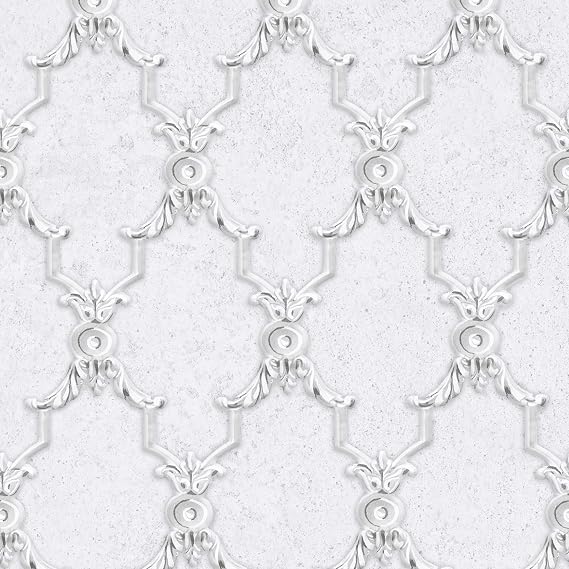 Graham & Brown Boulevardia Foil Silver Geometric Paste The Wall Wallpaper