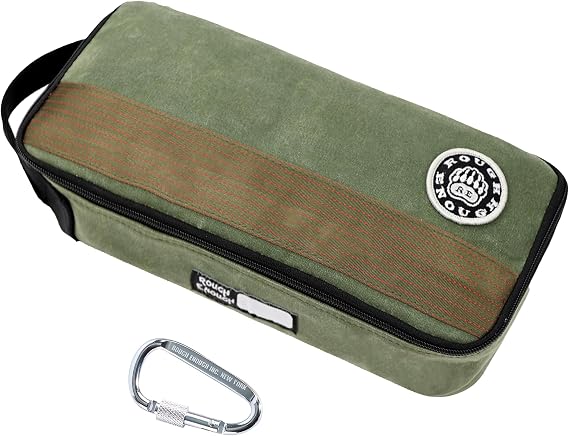 Rough Enough Small Tool Bag, 12 Inch, Heavy Duty Waxed Canvas Pouch, Green