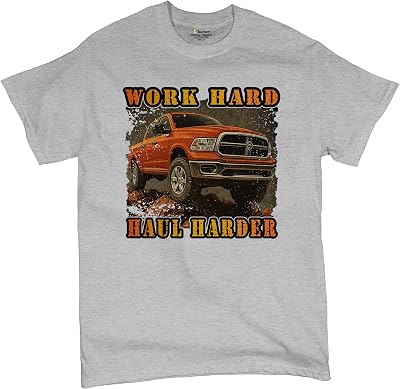 Tee Hunt Work Hard Haul Harder Mens Graphic T-Shirts and Tank Tops