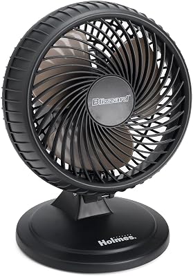 Holmes 8-Inch Fan | Lil Blizzard Oscillating Table Fan, Black