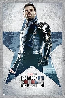 Marvel Falcon and Winter Soldier - Winter Soldier One Sheet Wall Poster, 34L x 22.4W, Gray Framed Version