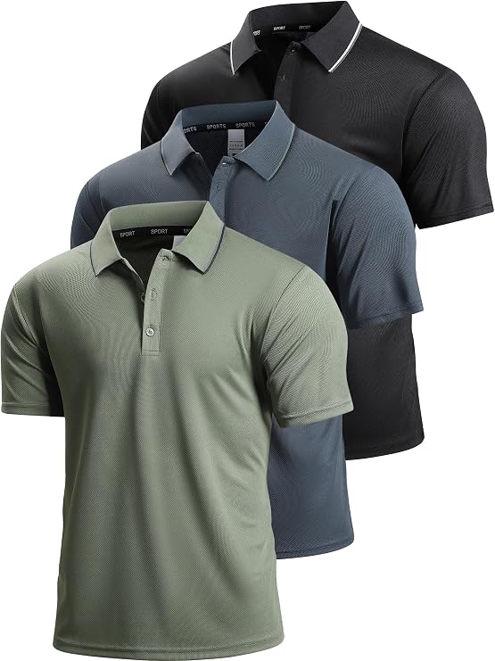 NELEUS Mens Polo Shirts Quick Dry Short Sleeve Golf T Shirt Performance Moisture Wicking Casual Workout