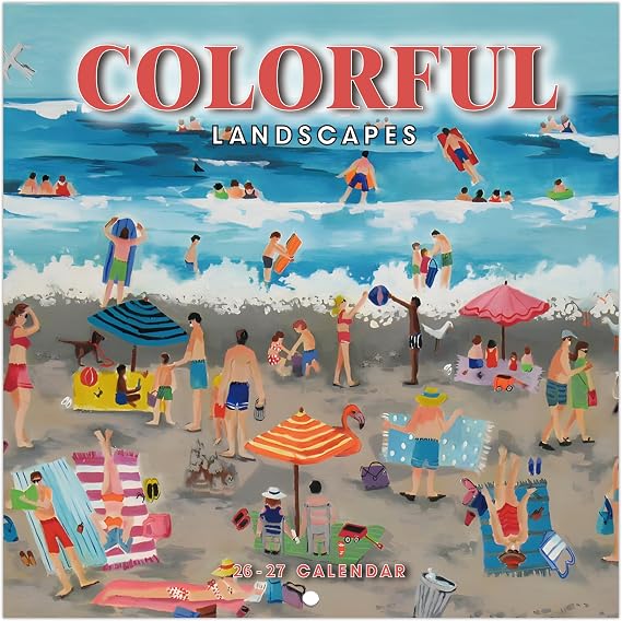 2026-2027 Colorful Landscapes Wall Calendar, Jul. 2026-Dec. 2027, 18 months | 12" x 24"(Open), Thick Paper, Marked Holidays, Reference Calendars, Perfect For Festivals,Halloween, Christmas, New Year