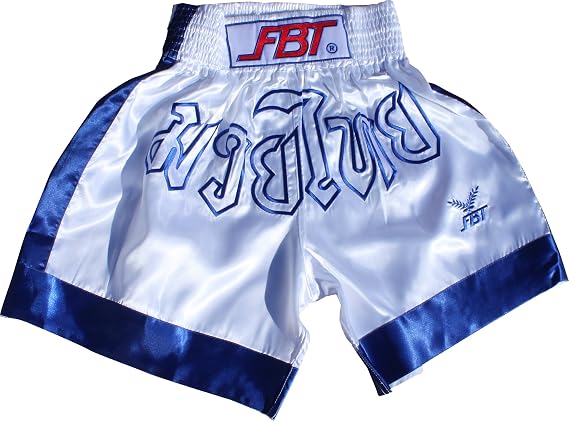 FBT Quality Satin Kick Boxing Shorts with Muay Thai Thailand Script