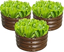 SnugNiture 2 Pcs 4x2x1ft Oval Metal Garden Bed, 3 Pcs 2x2x1ft Round Galvanized Raised Garden Bed