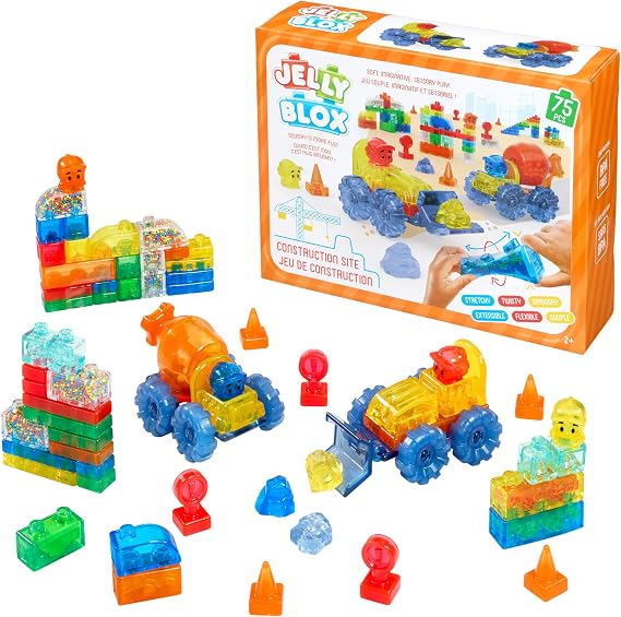 Jelly Blox Construction Site Set | Includes 75 Pieces | Toddler & Preschool