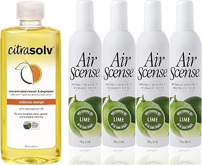 Citra Solv & Air Scense | Special Bundle | Concentrated Cleaner & Degreaser | Essential Oil Air Freshener | Household Cleaner Non-Aerosol | Valencia Orange & Lime