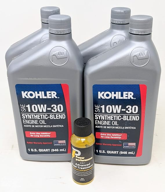 Kohler (Pack of 4) 25 357 65-S Synthetic Blend SAE 10W-30 4-Cycle Engine Oil and Fuel Treatment
