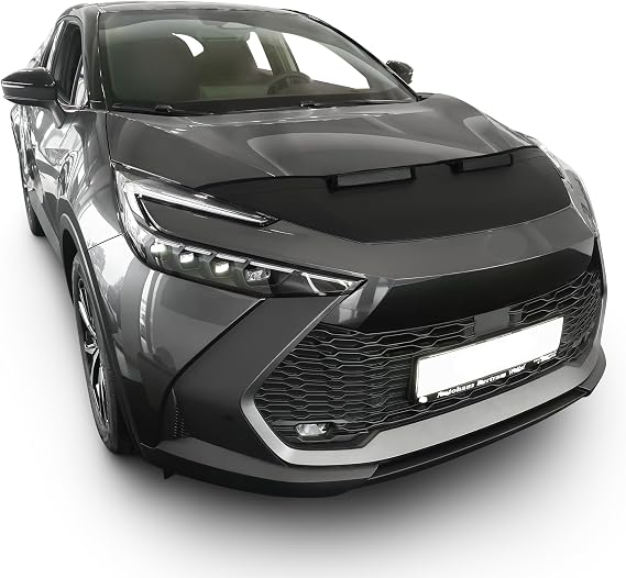 Auto-Bra AB3-00807 Car Bra Compatible with Toyota C-HR from 2023, Black Faux Leather Hood Bra Stone Chip Protection