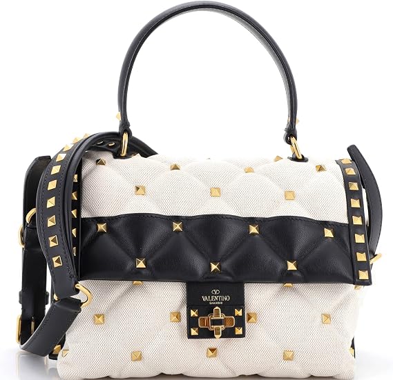 Pre-Loved Candystud Top Handle Bag Leather Medium, Black