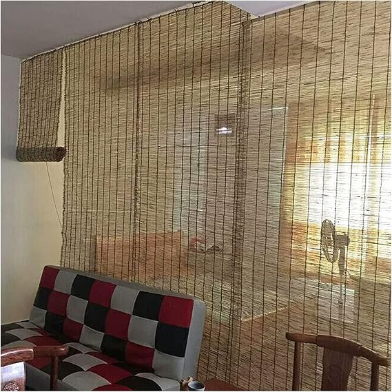 Roller Blinds,Roman Blinds Louver,Lifting Shutters,Natural Bamboo Blinds,Roller Windows Shades Retro Decorative Curtains Light Filtering UV Protection Ventilation,110x230cm/44x91in