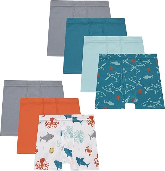 Hanes Toddler Boys' Organic Cotton Underwear, Pure Comfort 100% Cotton Boxer Briefs Available, 10 & 7 Pack