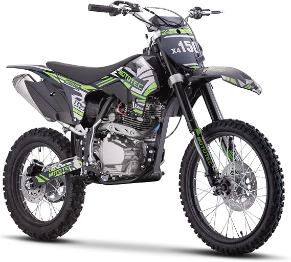 MotoTec X4 150cc 4-Stroke Gas Dirt Bike Black, 76x32x47, (MT-DB-X4-150cc_Black)