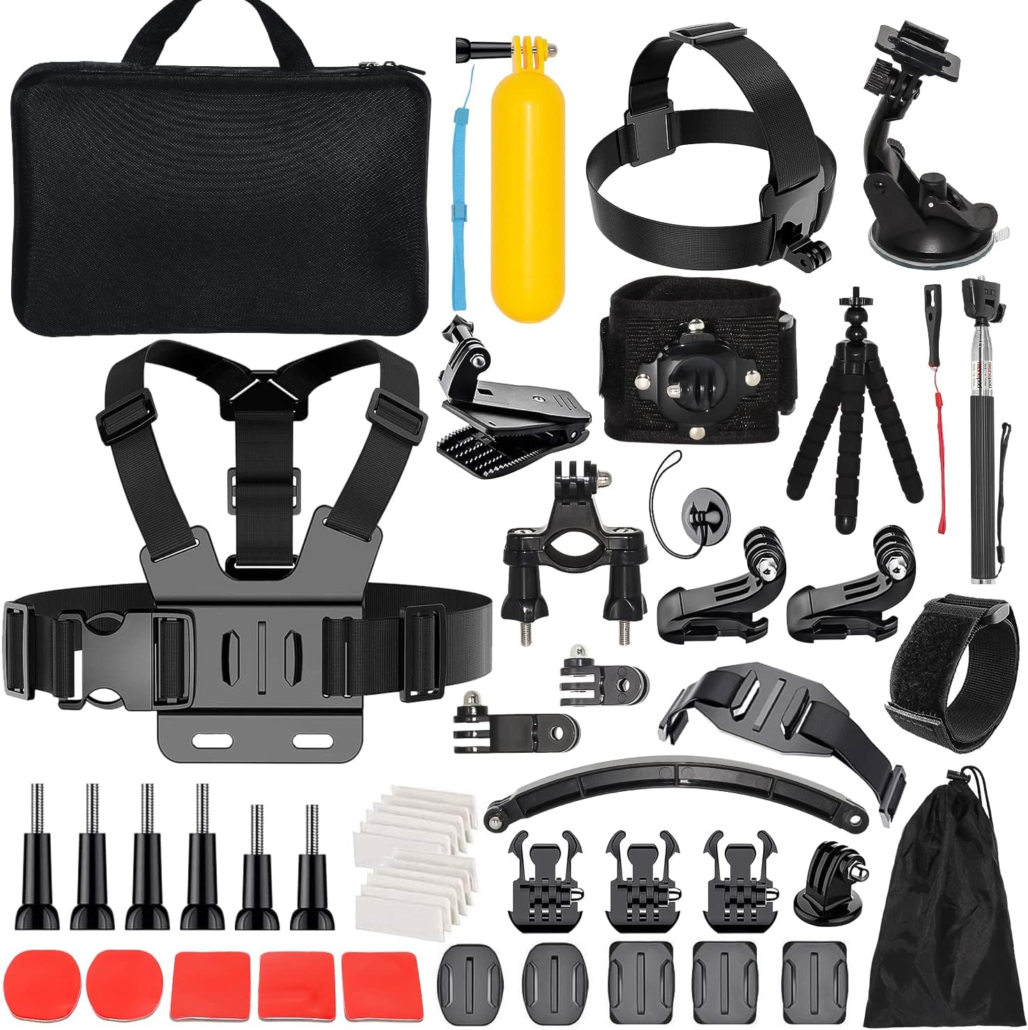 50 in 1 Action Camera Accessories Kit Compatible with Go pro 10 9 8 7 6 5 4 Gopro Max DJI AKASO Camworld GAMSOD Action Cameras and So on