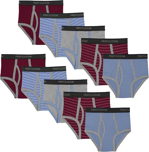 Fruit of the Loom Boys' Tag Free Cotton Briefs Underwear (Assorted Colors)