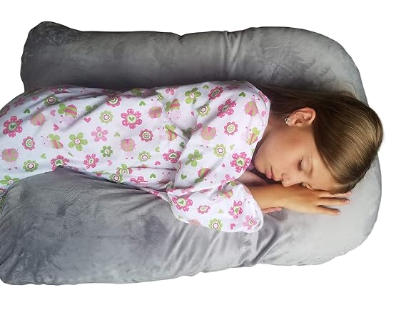 Sleep Zzz Pillow, Toddler Pillow with Pillowcase/Also Perfect to Alleviate Snoring- Fall Asleep Faster & Stay Asleep Longer, Toddler Pillows, Kids Pillow, Toddler Bedding, (Grey)