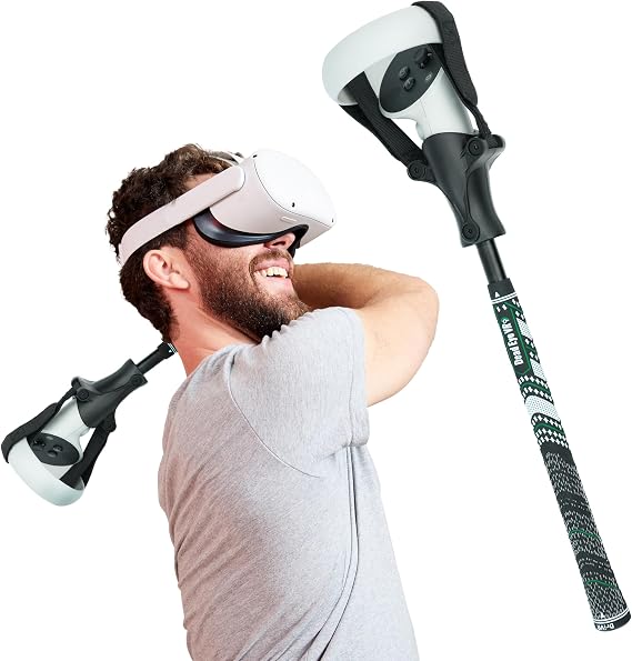 DeadEyeVR - DriVR Golf Club for Quest - Realistic VR Golf Simulator Handle - Weighted VR Golf Club Grip for Enhanced Play (Standard - Q2)