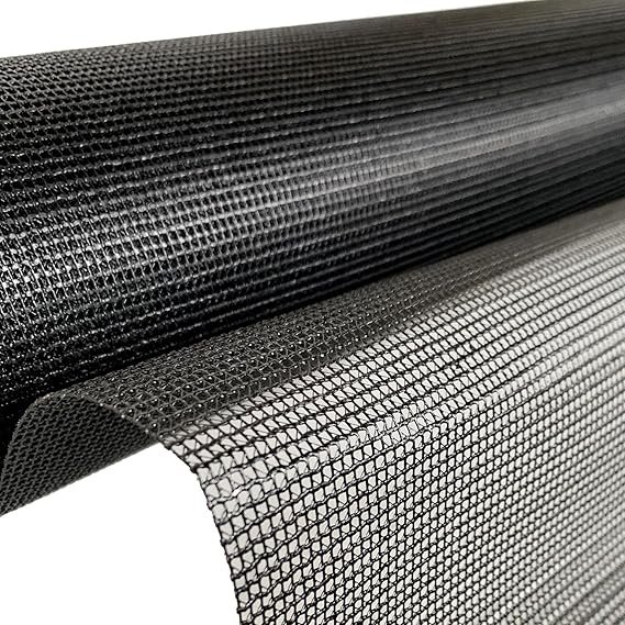 EU Fabrics Teslin Mesh Net|PVC Dipped Mesh by the Metre |Heavy Duty Fishnet Fabric for Dressmaking |Breathable Netting Material for Sewing and Home Décor (Black Sample 10cm x 10cm)