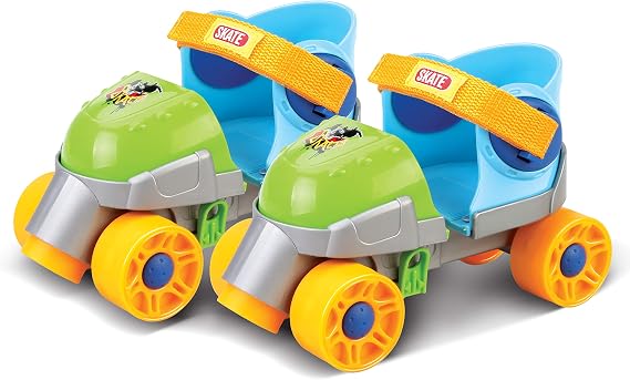 My First Skates - Adjustable Easy Training Inline Roller Skate, Quad-Style 4-Wheel Skates for Beginners, Kids, Toddlers, and Children