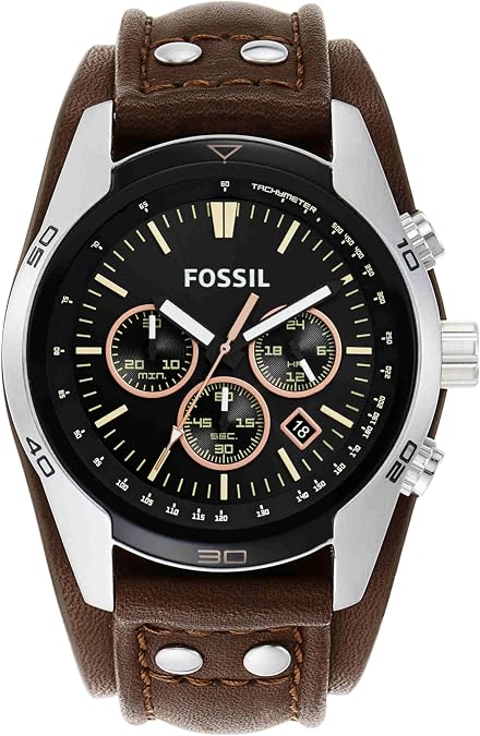 Fossil Coachman Quartz Chronograph Leather Watch for Men