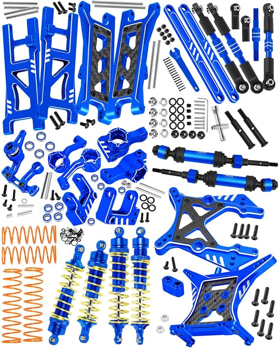 RC Upgrades Part for ECX 1/10 2WD Such as ecx Ruckus/Torment/Circuit,Aluminum RC Shock,Arms,Drive Shaft,Shock Tower,Caster Block,Steering Blocks,Rear Stub Axle Carriers,Links,Navy Blue