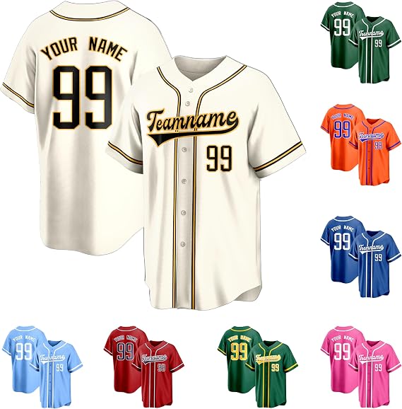 Custom Baseball Jersey Personalized Team Uniform Shirts Stitched Printed Name Number Sports Fans for Men Women Youth