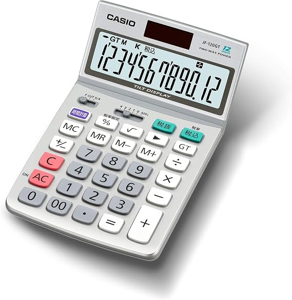 Casio Compliant with Green Purchase Law Calculator, 12 Digits, Just Type, JF-120GT-N, Eco Mark Certified