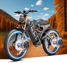 eAhora 2025 Launch Romeo Pro 3/2 5600W/4000W 50Mph/46Mph Dual Motor Electric Bike for Adults 60V/80Ah 52V/70Ah 235+Miles Long Range Ebike 26 * 4.0" Fat Tire Full Suspension Electric Mountain Bike