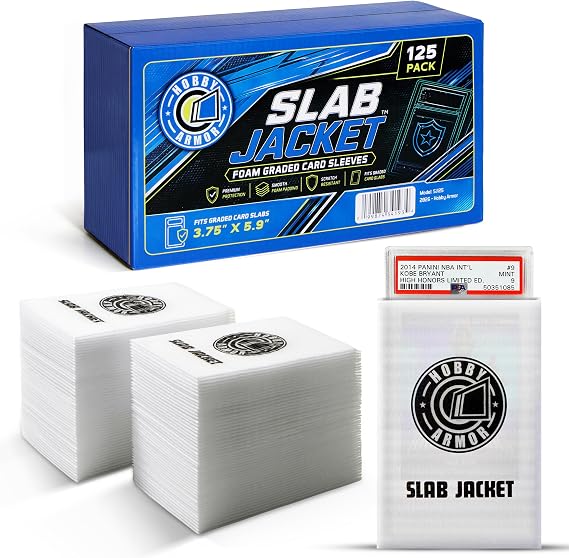 Slab Jacket Foam Graded Card Sleeves, Slab Shipping Protectors - 125 Pack