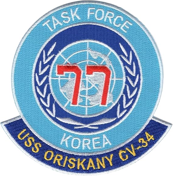 Popular Patch USS Oriskany CV-34 Patch - Task Force 77 - Historical Embroidered Emblem Commemorating Aircraft Carrier Operations in Vietnam War - Sew-On, Iron-On, or Self-Adhesive Application