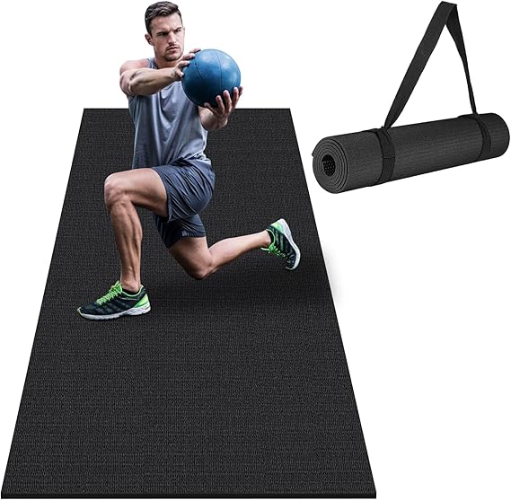 Large Exercise Mat 8'x5'|12'x6'|10'x6'|6'x4'|6'x2' Workout Mat for Home Gym Mats Exercise Heavy Duty Gym Flooring Fitness Mat Large Yoga Mat Cardio Mat for Weightlifting, Jump Rope, MMA, Shoe-Friendly