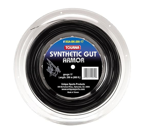 Tourna Synthetic Gut Armor 17G String Reel, Black