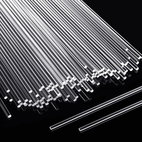 120 Pcs Clear Acrylic Dowels, 10 Inch, 3 Mm Round Plant Stakes | Plant Support in Gardening DIY Crafts, Clear Plastic Dowels, Round Acrylic Strips for Party Decorations and Flowers