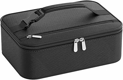 Small Lunch Box Insulated Lunch Bag for Women Men, Bento Kids Lunch Box, Compact Portable Thermal Meal Cooler Bags with Buckle Handle for Work & School, Black 5L