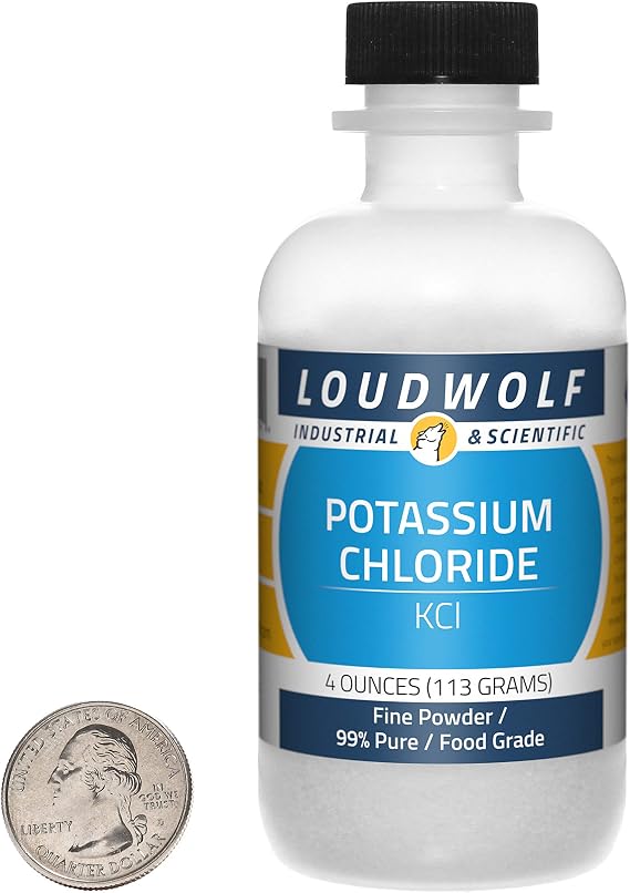 Potassium Chloride / 4 Ounce Bottle / 99% Pure Food Grade/Fine Powder