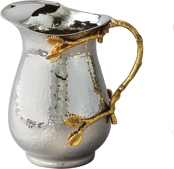 Elegance Golden Vine Stainless Steel Pitcher, Silver/Gold