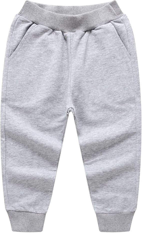 Toddler Boys Cotton Active Jogging Sweatpants Children's Casual Sports Solid Color Elastic Waist Trousers