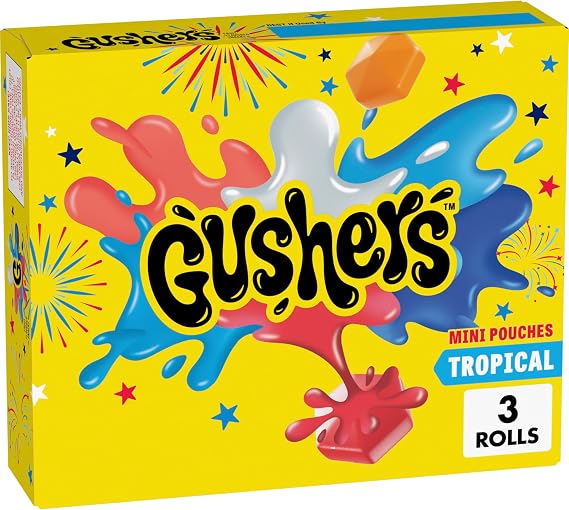 Gushers Fruit Flavored Snacks, Tropical Flavors, 1.32 oz, 3 Count
