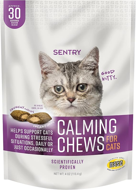 Sentry Calming Chews for Cats, Pheromone Stress Aid, 4oz